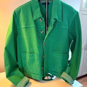 Tribal Denim Jacket in Kelly Green